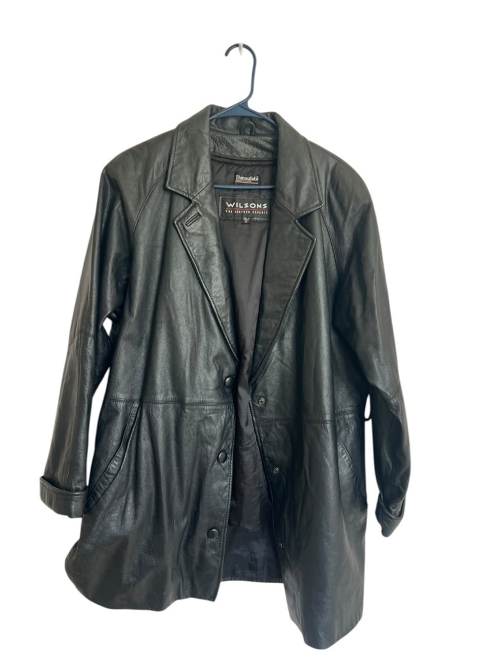 Wilson Black Leather Button-Front Women's Jacket